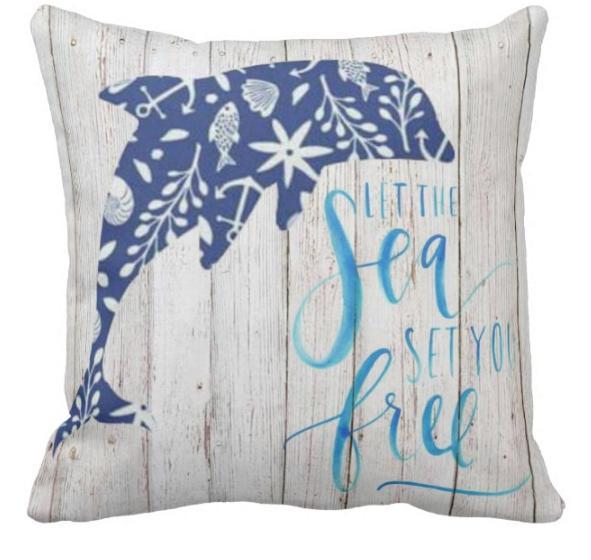 Kailua-Kona Dolphin Pillow Cover