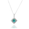 Kite Shaped Aztec Sterling Silver Pendant with Round Compressed Turquoise