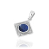Kite Shaped Aztec Sterling Silver Pendant with Round Lapis