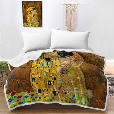 Gustav Klimt's The Kiss Bedspread Blanket