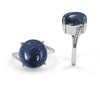 Lapis Lazuli Gemstone Ring with 14 Round Shape White CZ Stones
