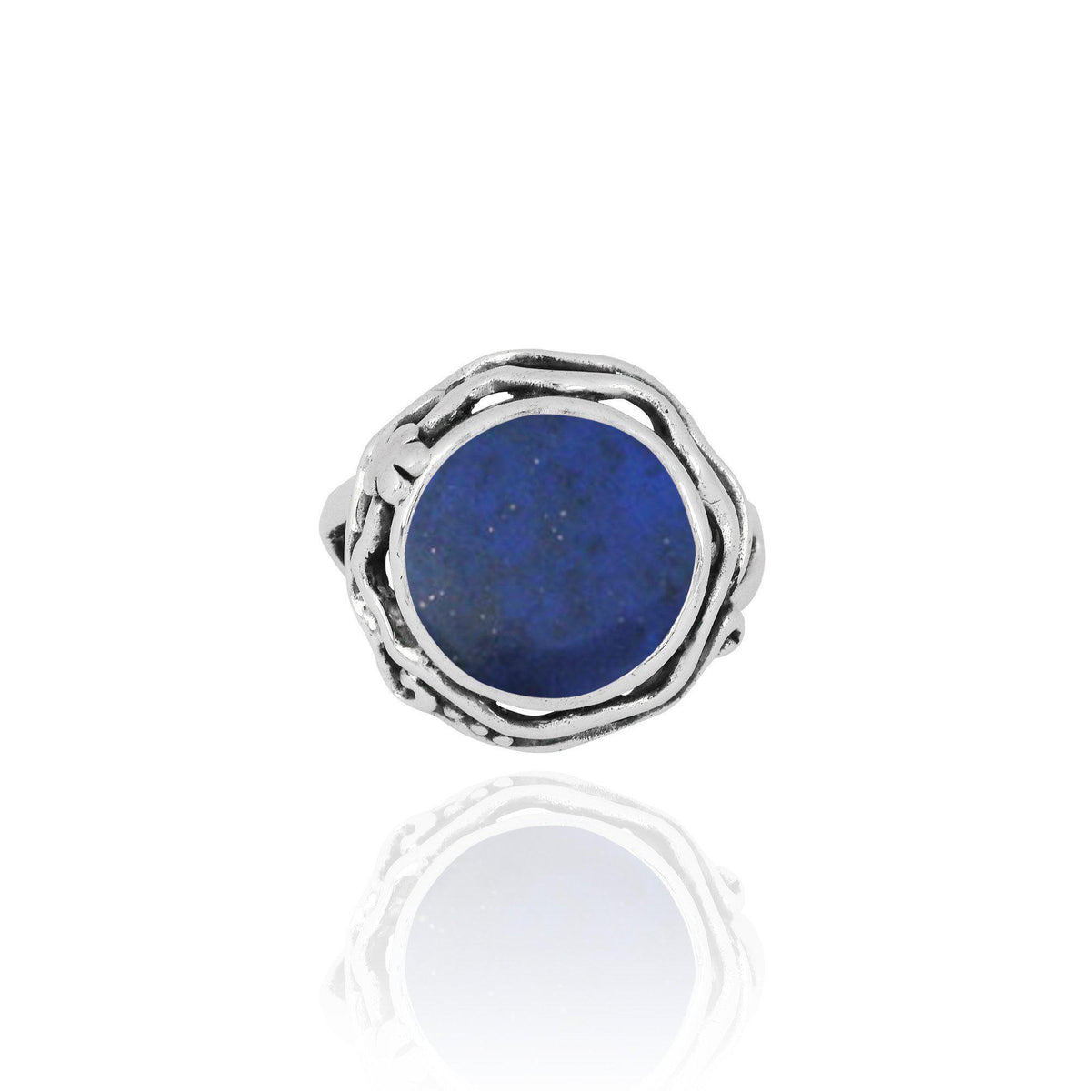 Lapis Lazuli Oxidized Silver Statement Ring