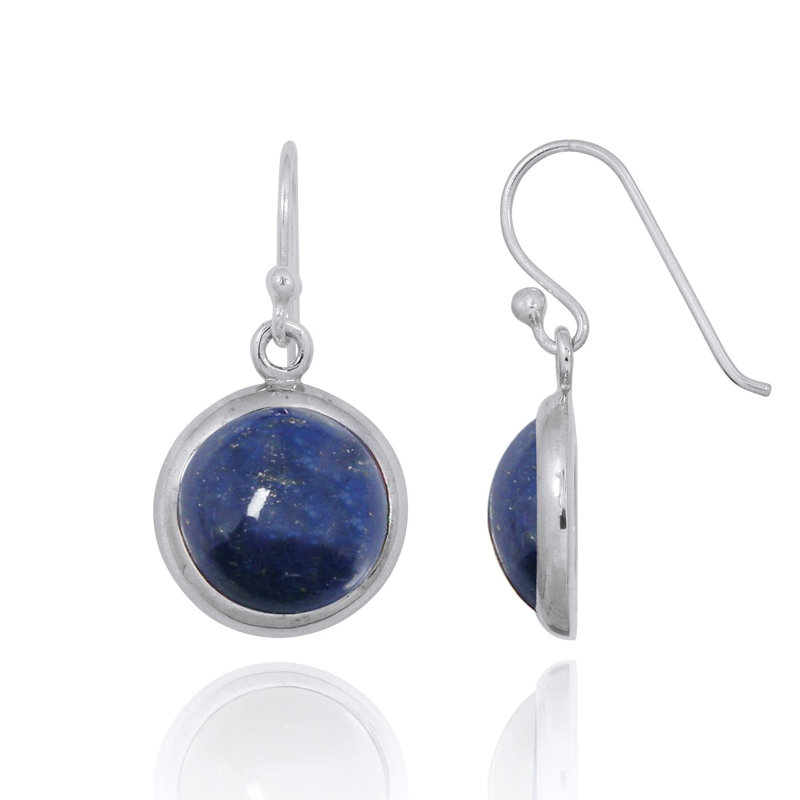 Lapis Oxidized Silver Drop Earrings