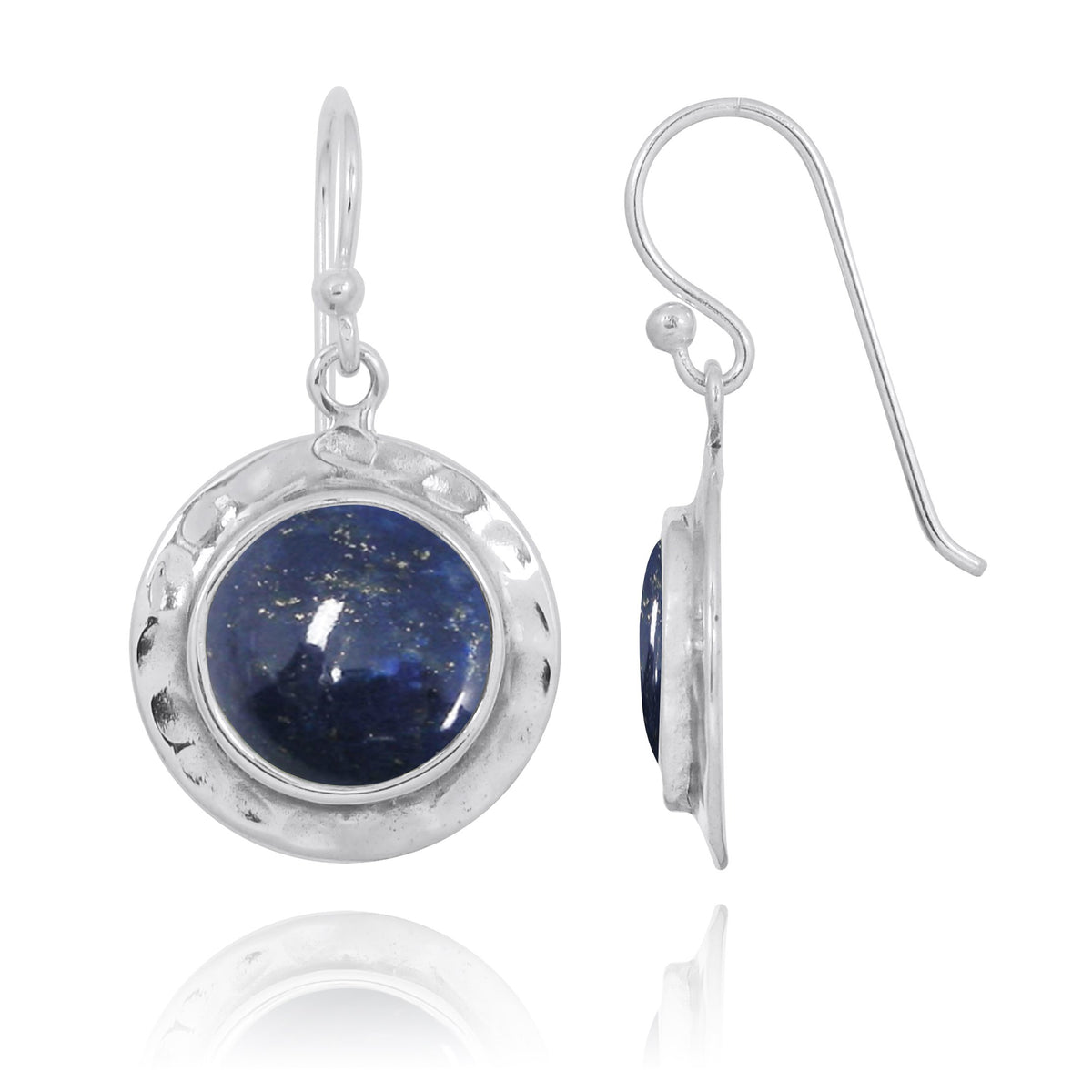 Lapis Oxidized Silver Drop Earrings