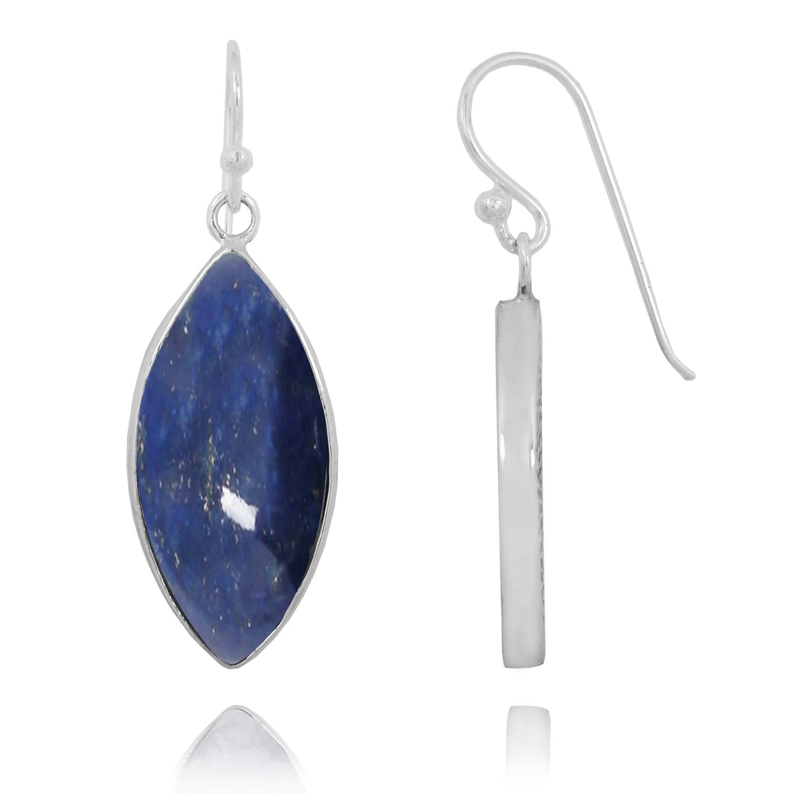 Lapis Oxidized Silver Drop Earrings