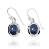 Lapis Oxidized Silver Drop Earrings