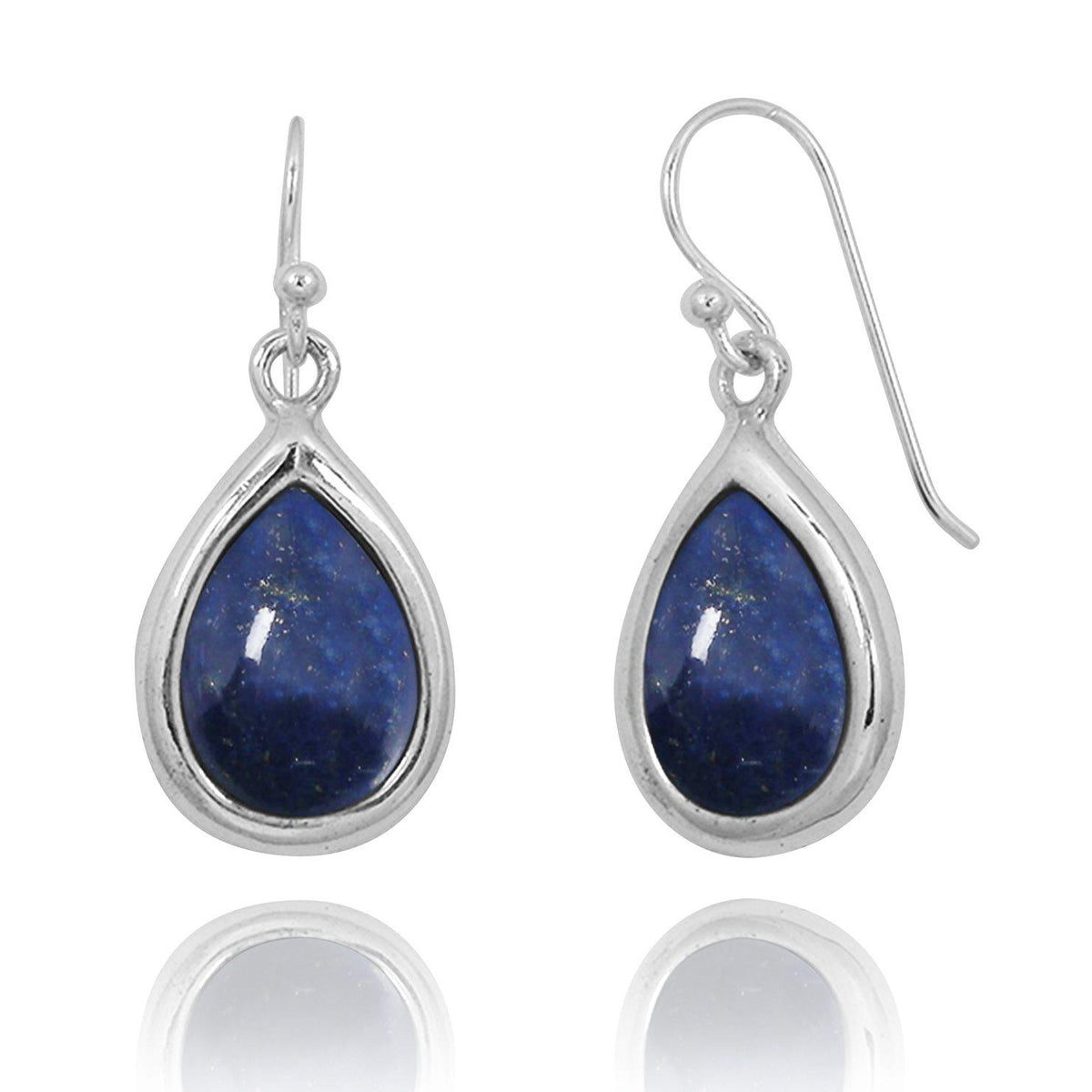 Lapis Oxidized Silver Drop Earrings