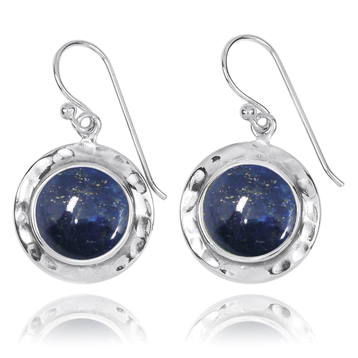 Lapis Oxidized Silver Drop Earrings