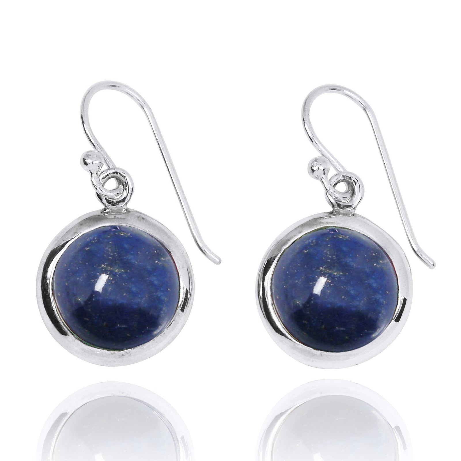 Lapis Oxidized Silver Drop Earrings