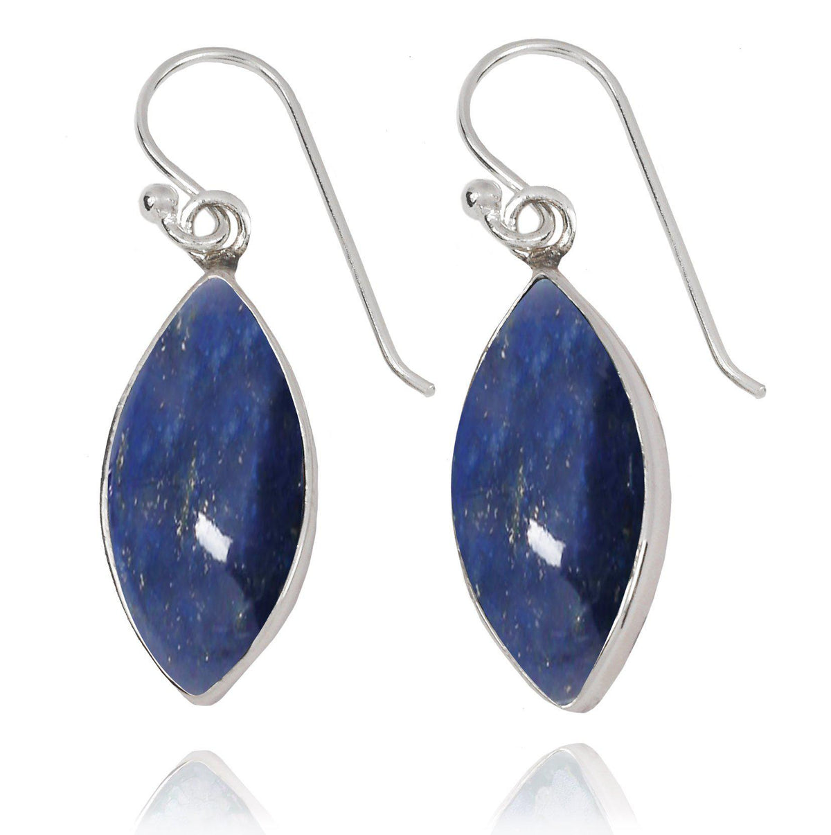 Lapis Oxidized Silver Drop Earrings