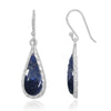 Lapis Oxidized Silver French Wire Earrings