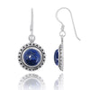 Lapis Oxidized Silver French Wire Earrings