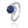 Lapis Oxidized Silver Solitaire Ring