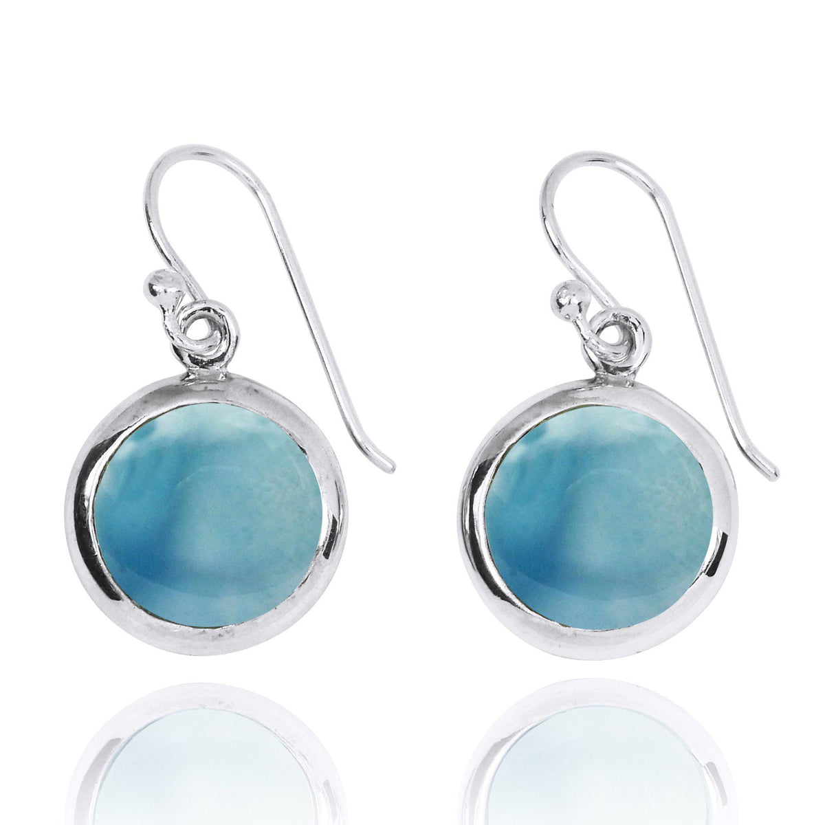 Larimar Oxidized Silver Drop Earrings