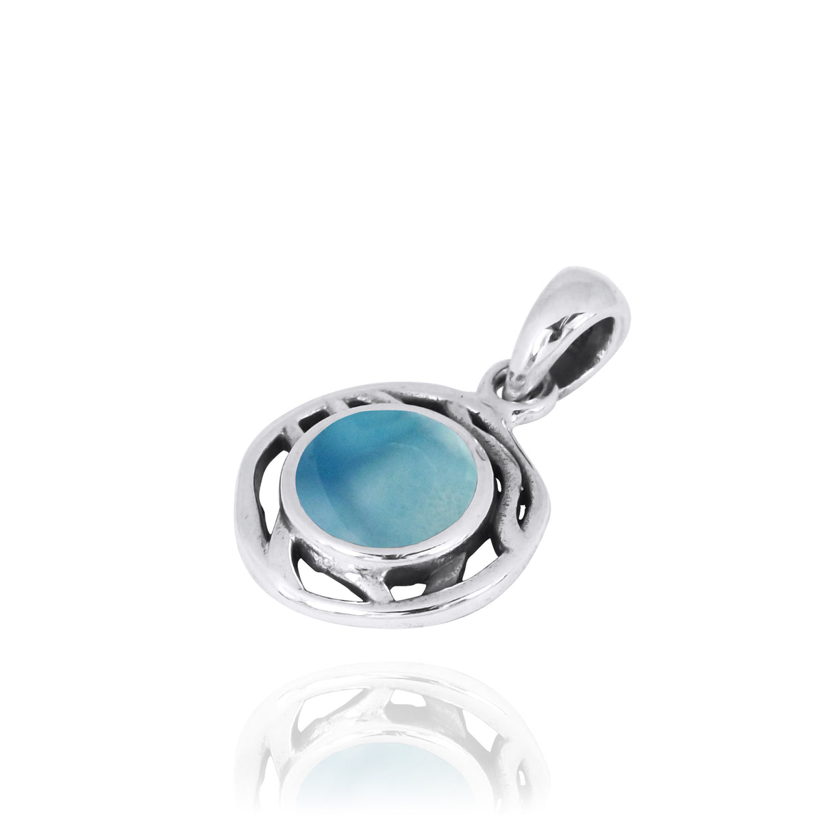 Larimar Oxidized Silver Pendant