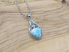 Larimar Pendant with Blue and White Topaz - Only One Piece Created