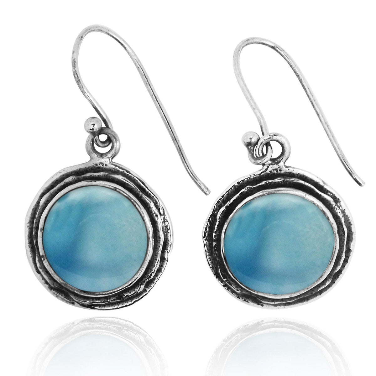 Larimar Sterling Silver Drop Earrings