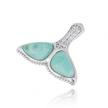 Whale Tail Necklace with Larimar