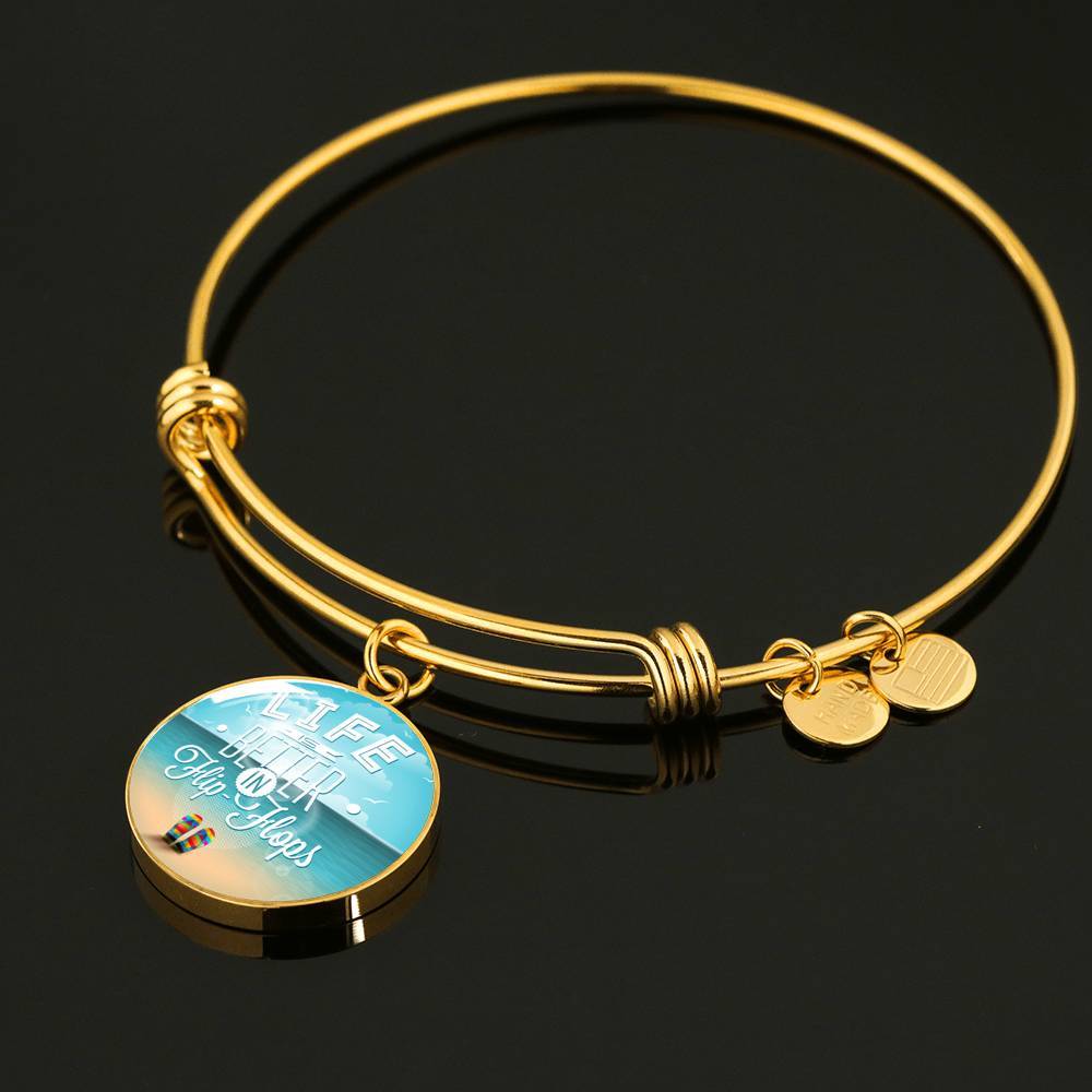 Life is Better in Flip Flops Bangle Bracelet