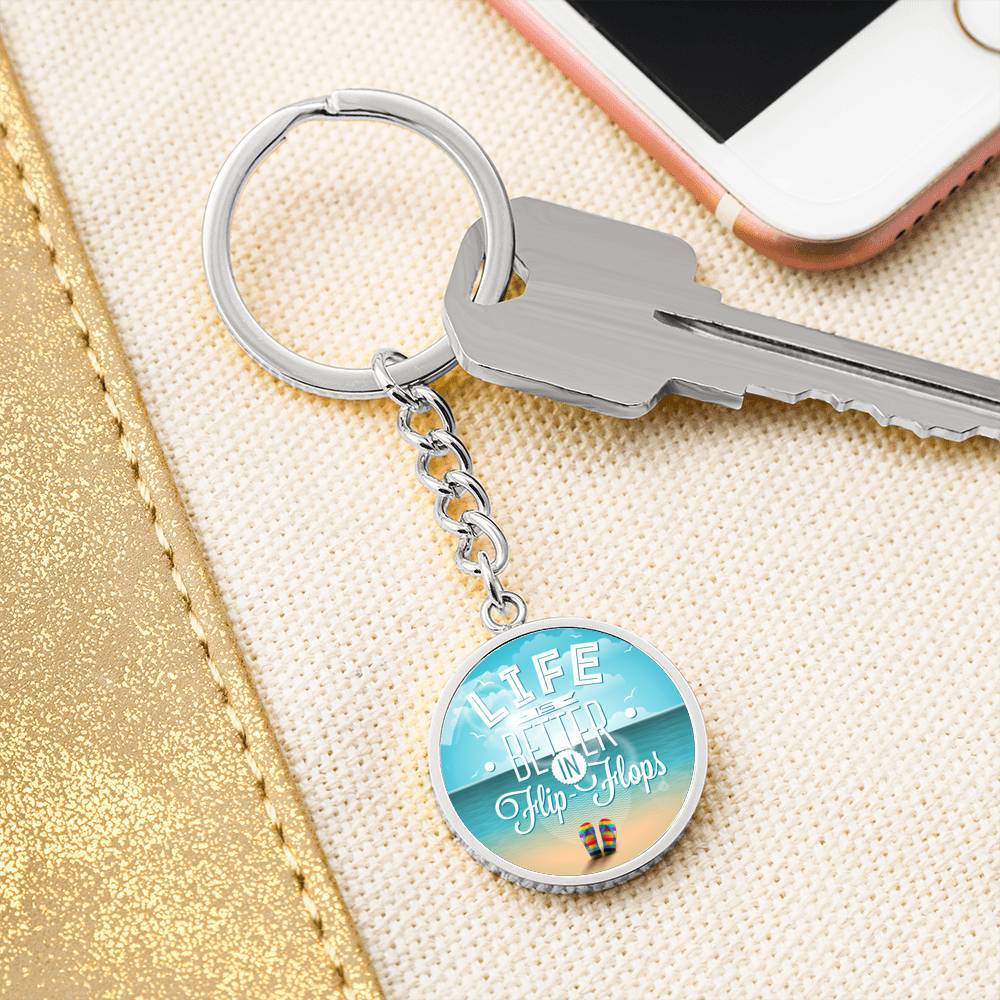 Life is Better in Flip Flops Beachy Keychain