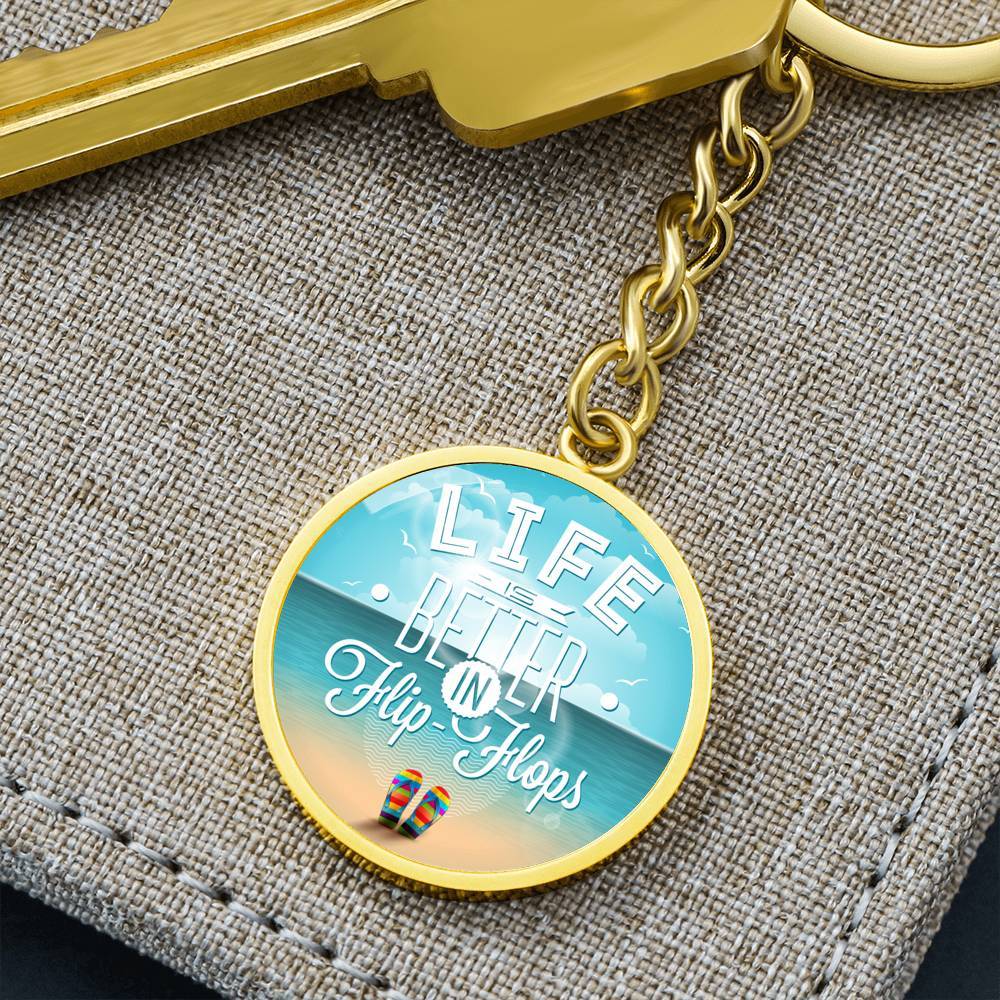 Life is Better in Flip Flops Beachy Keychain