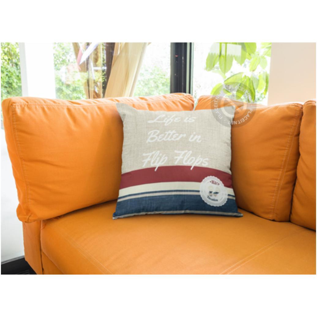 Life Is Better in Flip Flops Quotes Pillow Cover