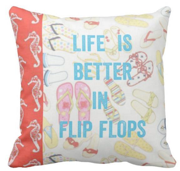 Light Blue Flip Flops Passion Pillow Cover