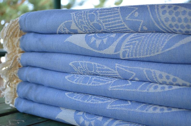 Light Blue Mandala 100% Cotton Towel