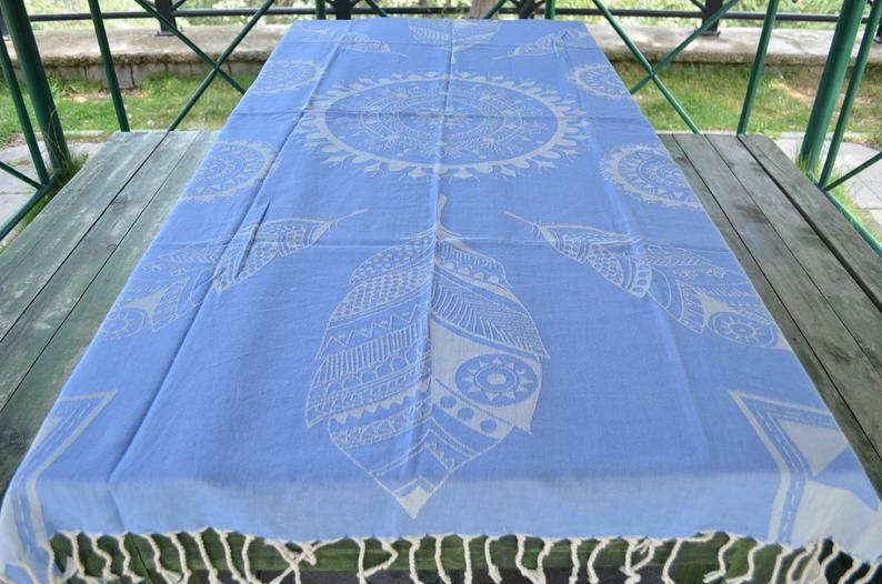 Light Blue Mandala 100% Cotton Towel
