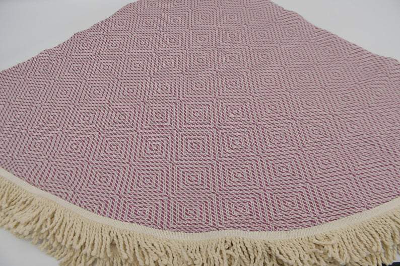 Light Purple 100% Cotton Round Beach Towel