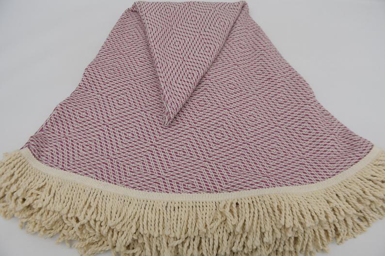 Light Purple 100% Cotton Round Beach Towel