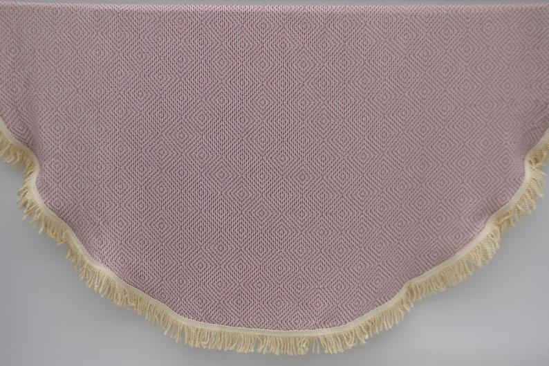 Light Purple 100% Cotton Round Beach Towel