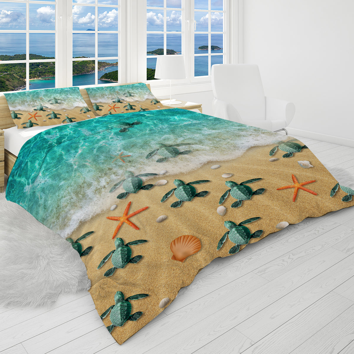 Little Sea Turtles Reversible Bedcover Set