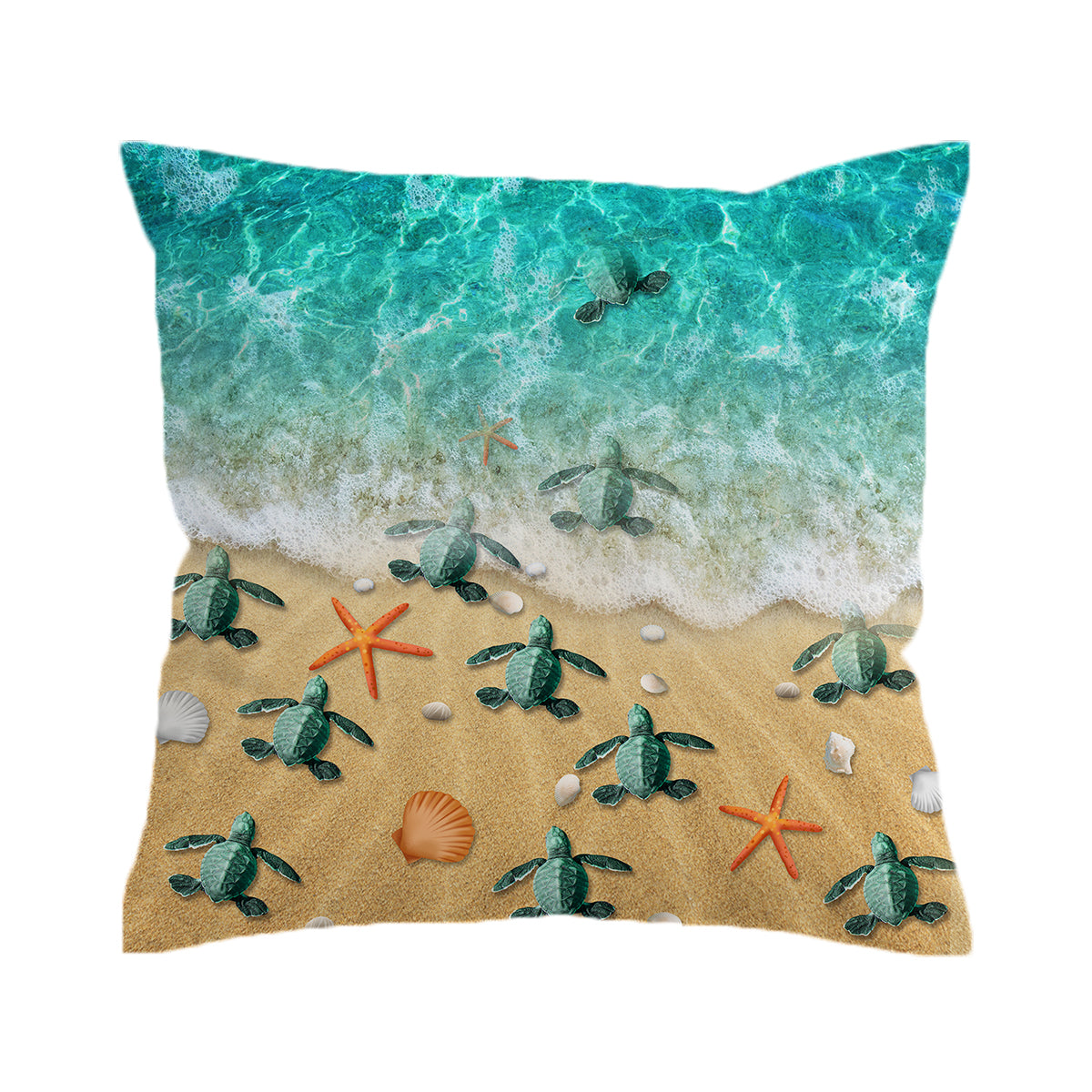 Happy Little Sea Turtles Comforter with Shams and Pillow Cover