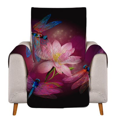 Dragonflies and Lotus Sofa Cover