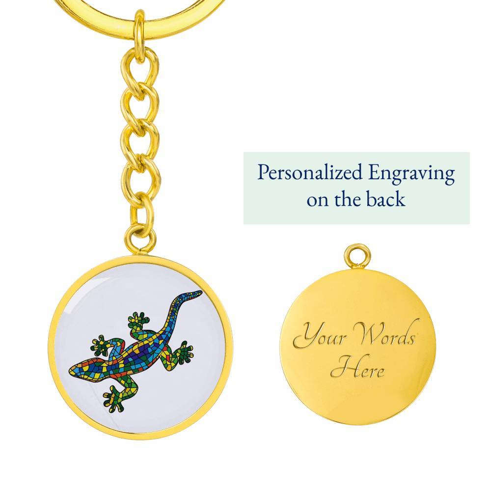 Lucky Gecko Beachy Keychain