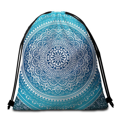 Mandala Blues Towel + Backpack
