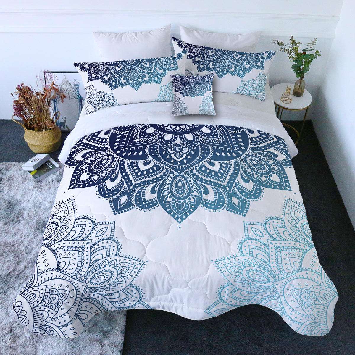 Bohemian Beach Comforter with Shams and Pillow Cover