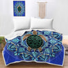 Blue Mandala Turtle Bedspread Blanket