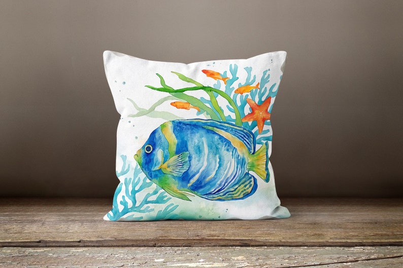 Marine Green Sealife Set of 4 Pillow Covers