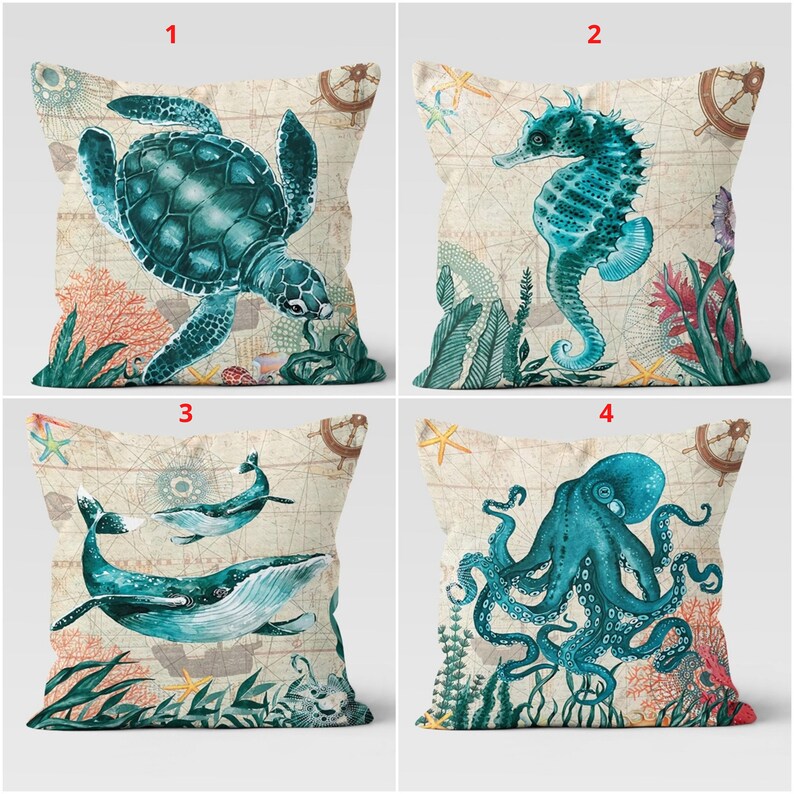 Under the Sea Set of 4 Pillow Covers