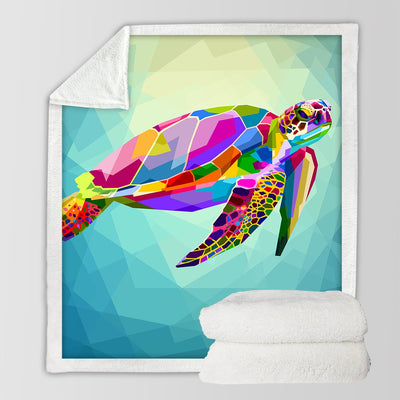 Maui Sea Turtle Soft Sherpa Blanket