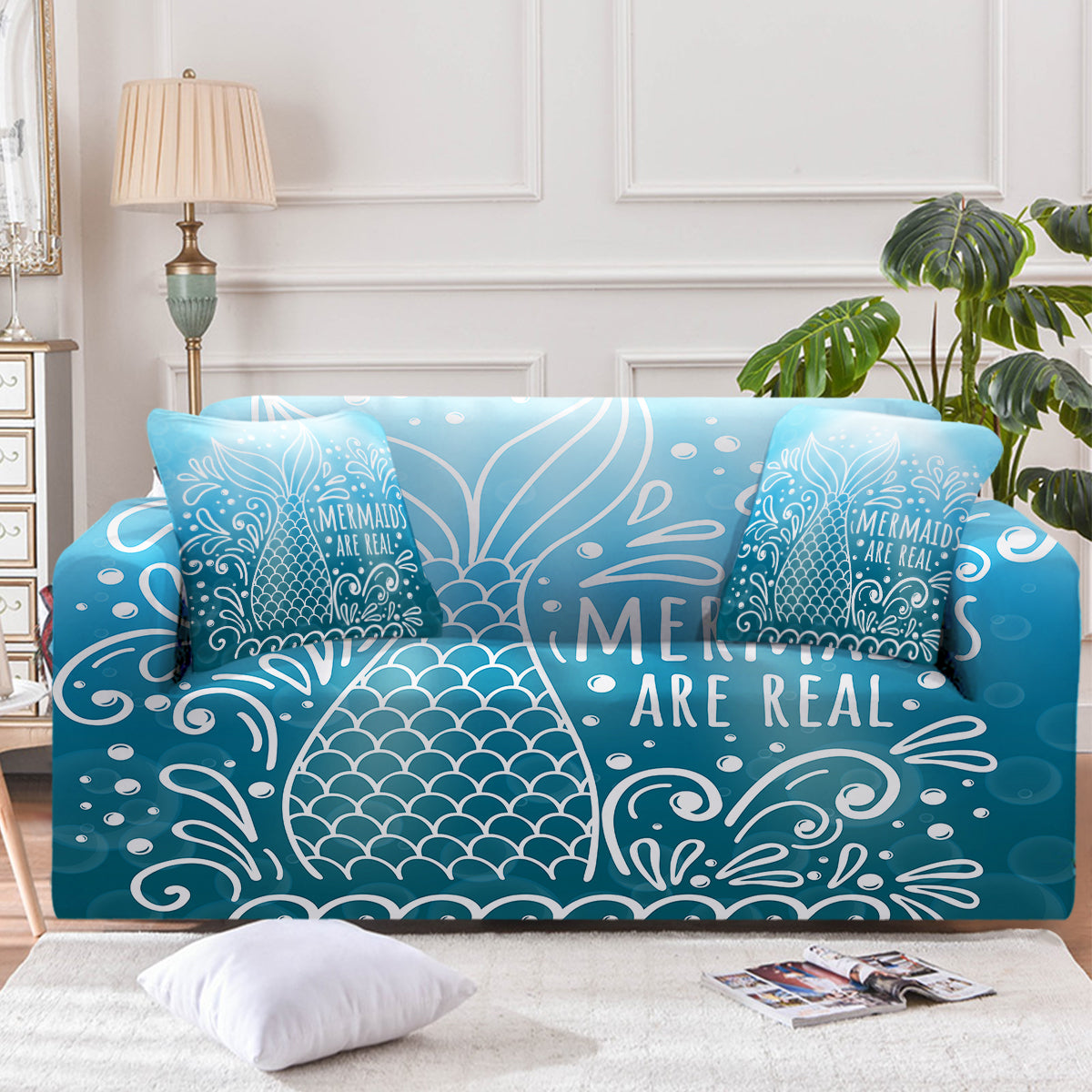 Mermaids Are Real Couch Cover
