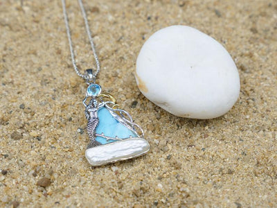 Mermaid with Dolphin Beach Pendant - Only One Piece Created