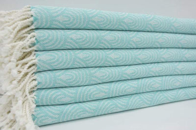 Mint Green Waves 100% Cotton Towel