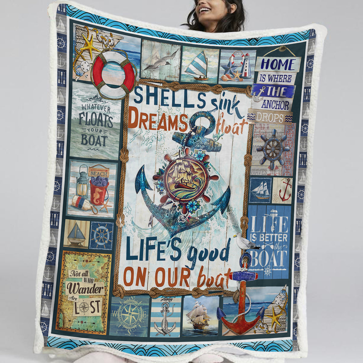 Nautical Dreams Soft Sherpa Blanket