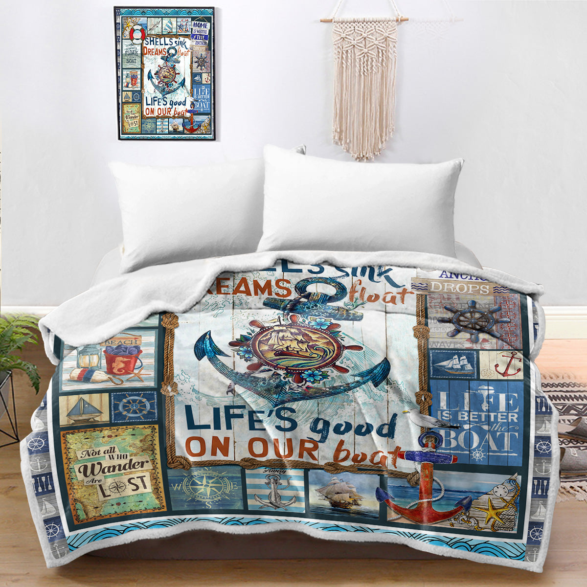 Nautical Dreams Soft Sherpa Blanket