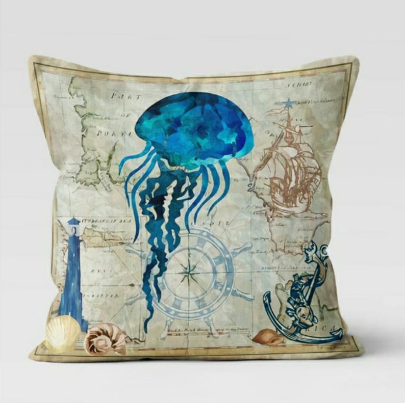 Nautical Sealife Set of 4 Pillow Covers