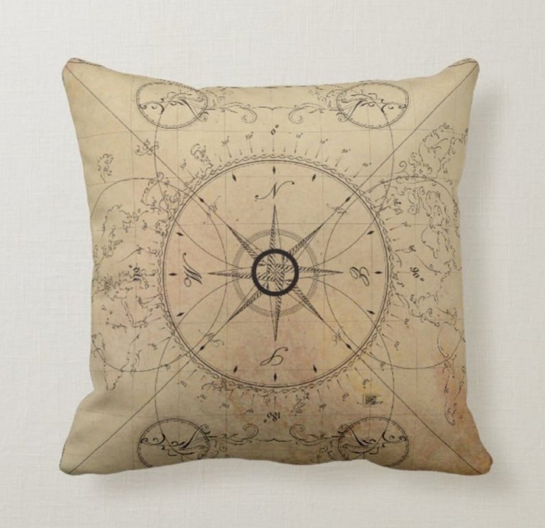 Vintage Nautical Set of 4 Pillow Covers