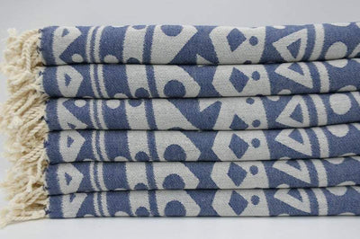 Navy Blue Mandala 100% Cotton Towel